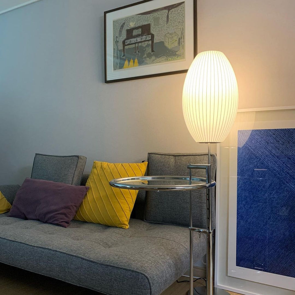 Spherical Ribbed Shade Floor Lamp | Ormexis