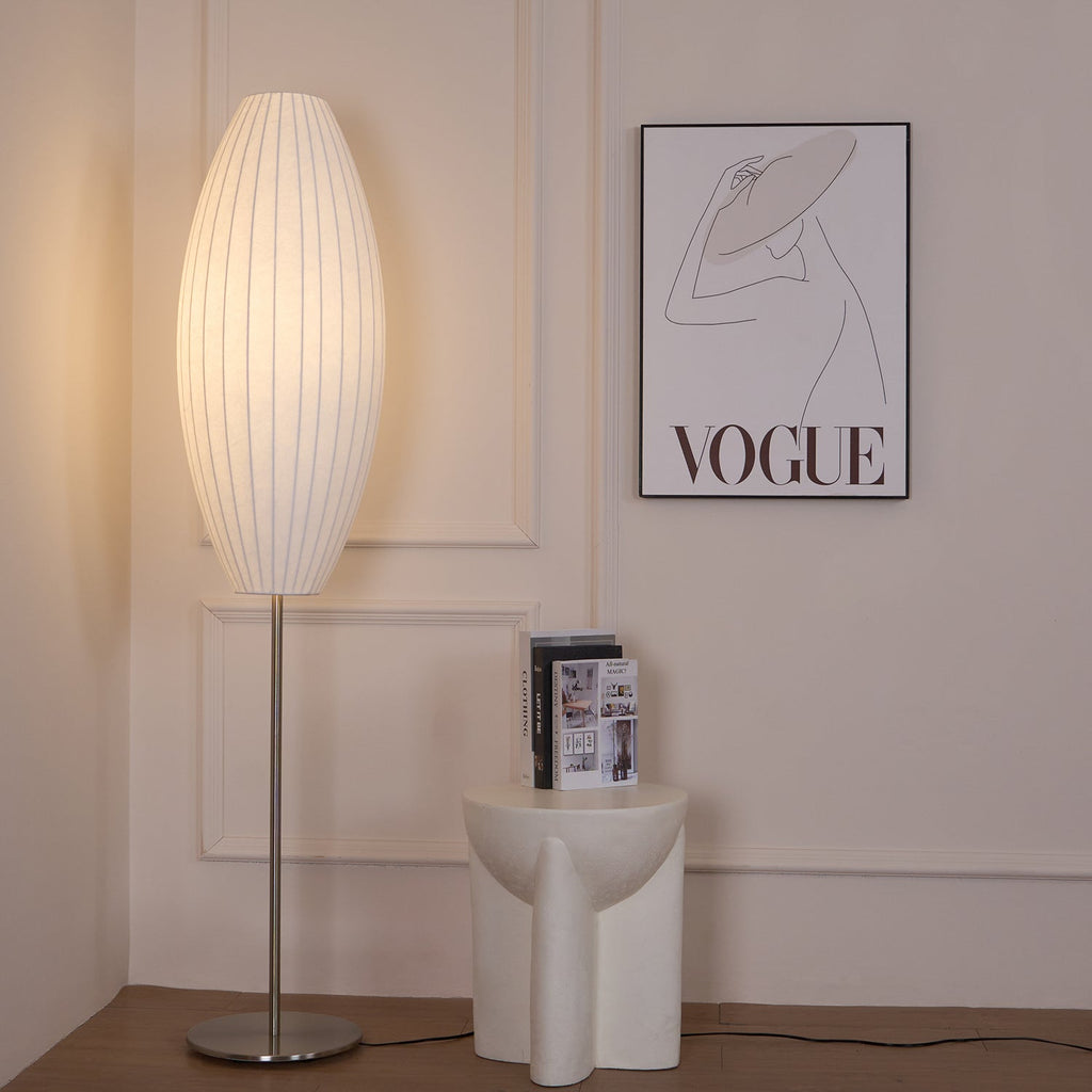 Spherical Ribbed Shade Floor Lamp | Ormexis