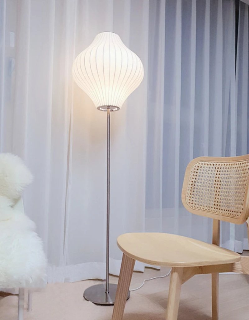 Spherical Ribbed Shade Floor Lamp | Ormexis