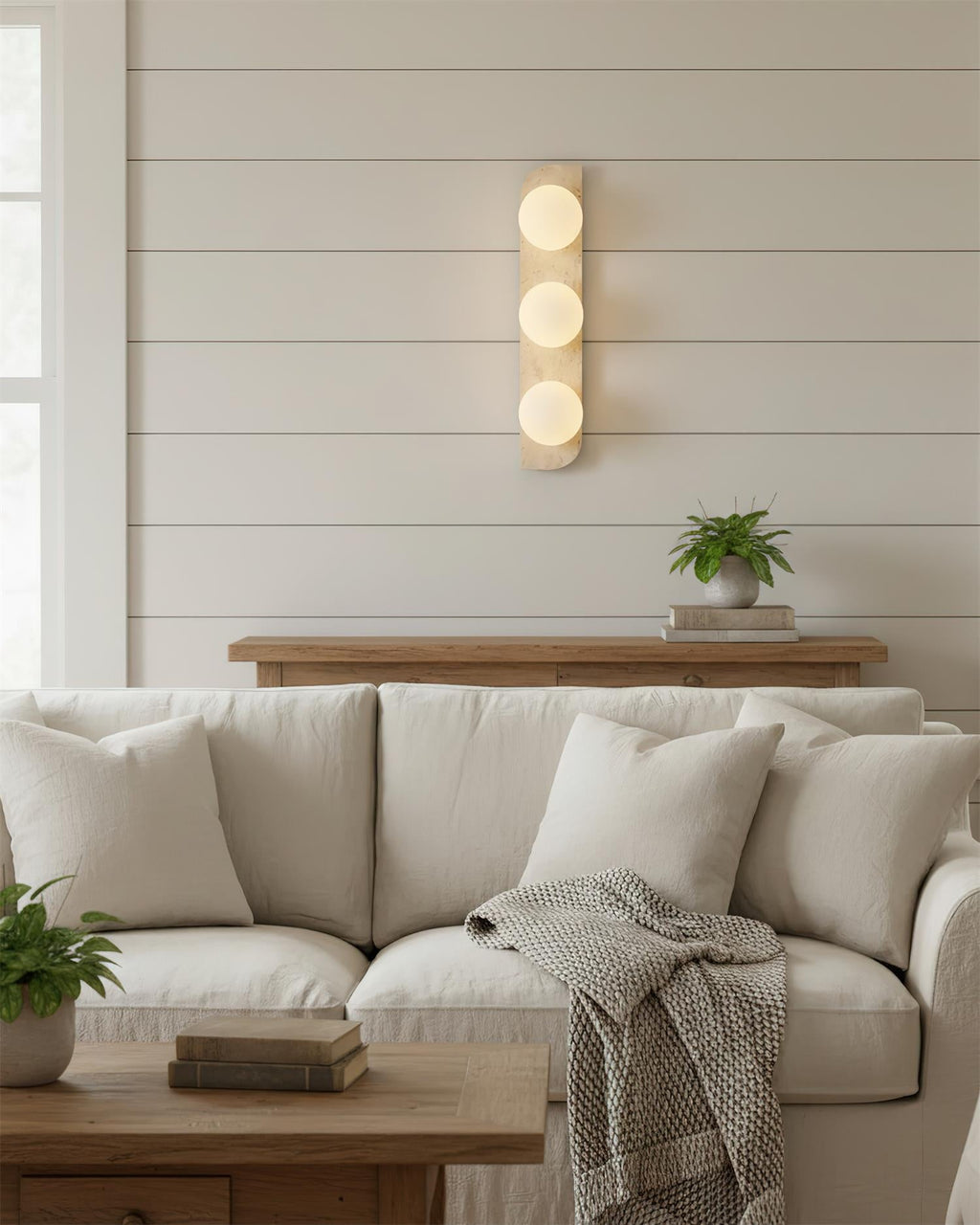 Travertine Orb Wall Light | Ormexis