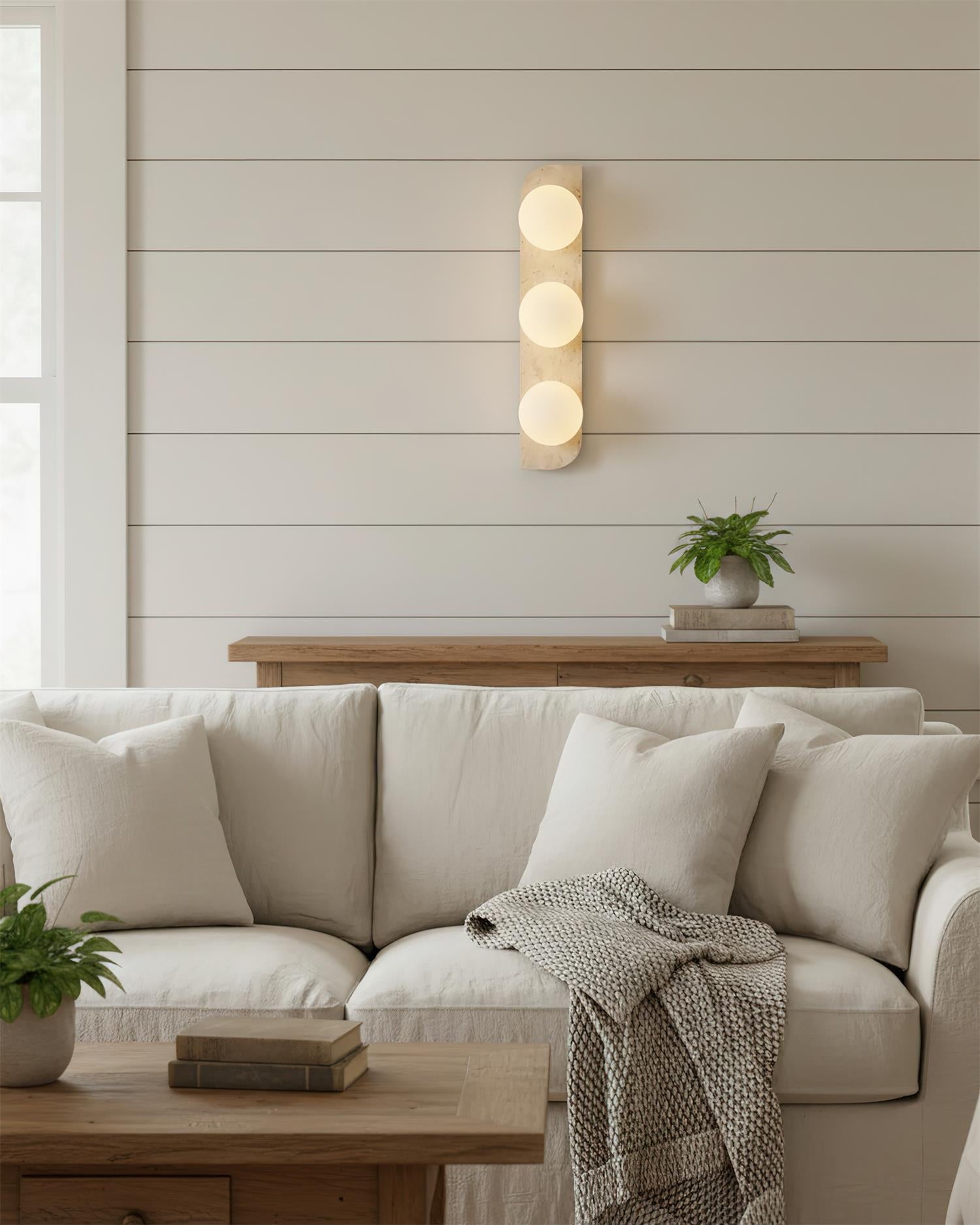 Travertine Orb Wall Light | Ormexis