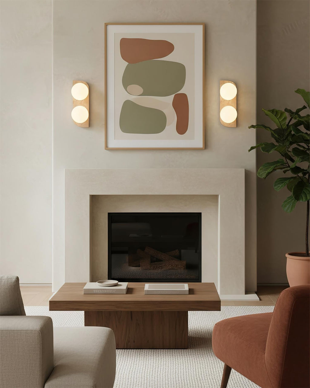 Travertine Orb Wall Light | Ormexis