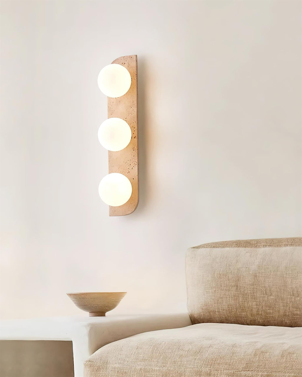 Travertine Orb Wall Light | Ormexis