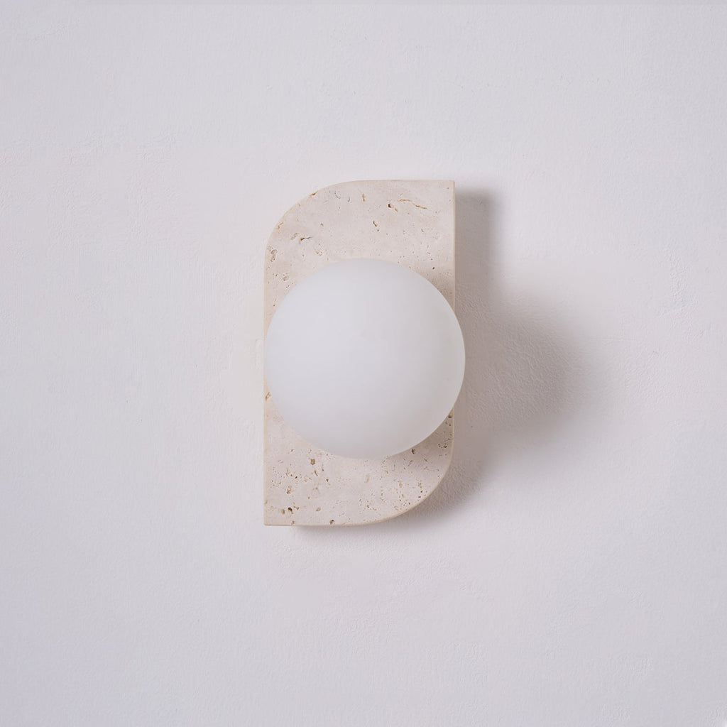 Travertine Orb Wall Light | Ormexis