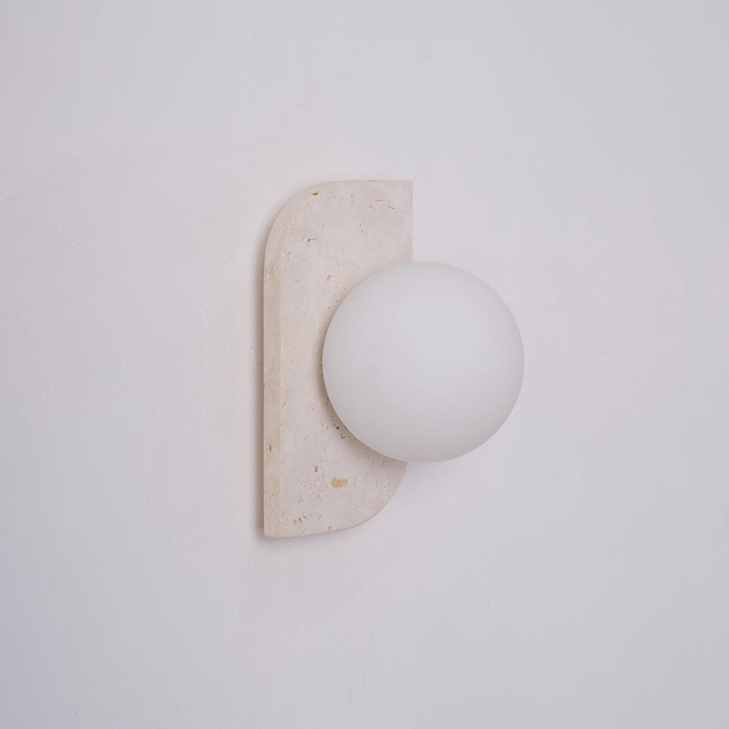 Travertine Orb Wall Light | Ormexis