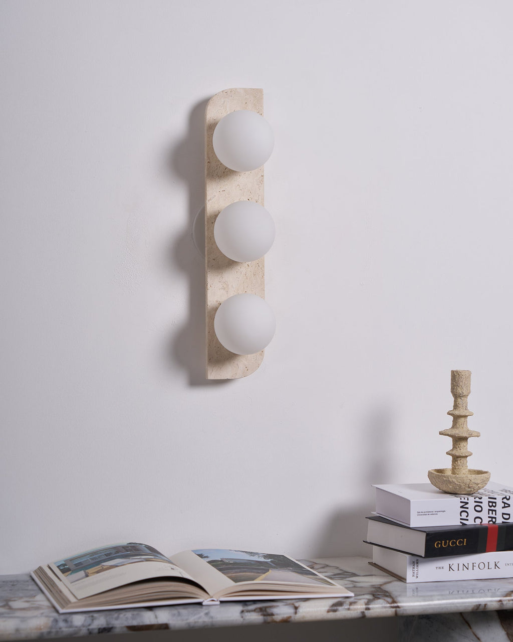 Travertine Orb Wall Light | Ormexis