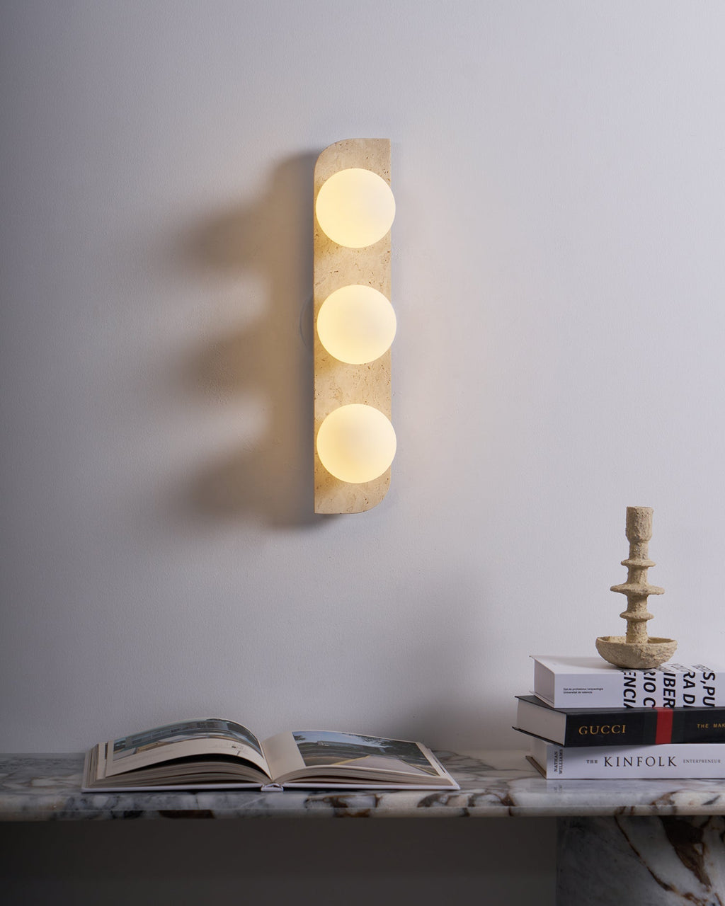 Travertine Orb Wall Light | Ormexis