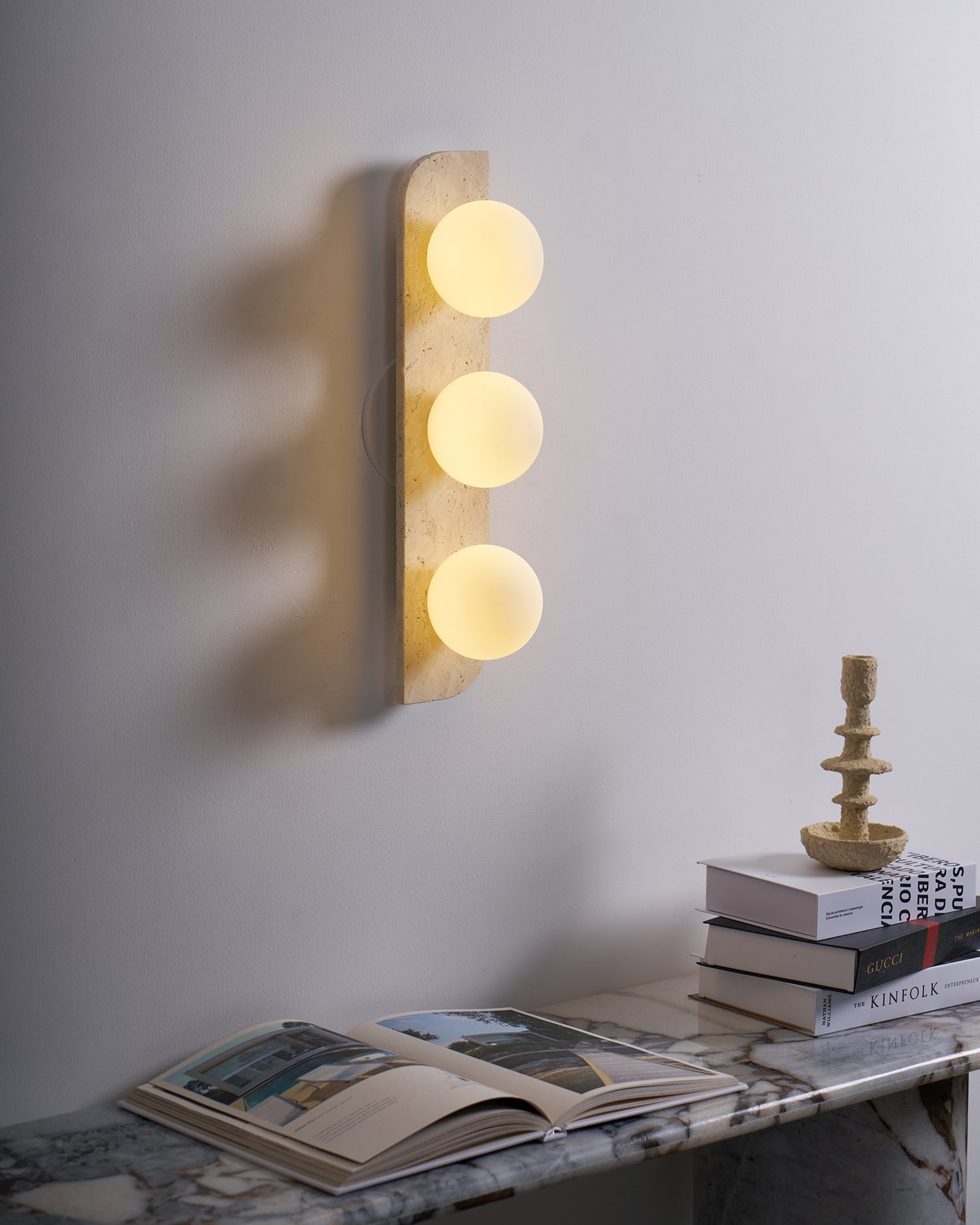 Travertine Orb Wall Light | Ormexis