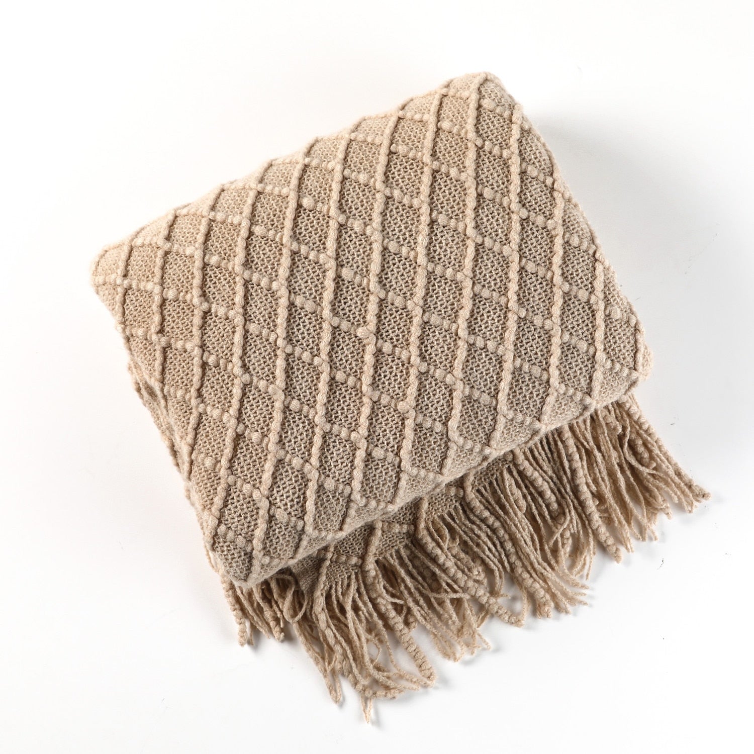 Nordic Elegance Knit Sofa Blanket For Cozy Warmth And Minimalist Style