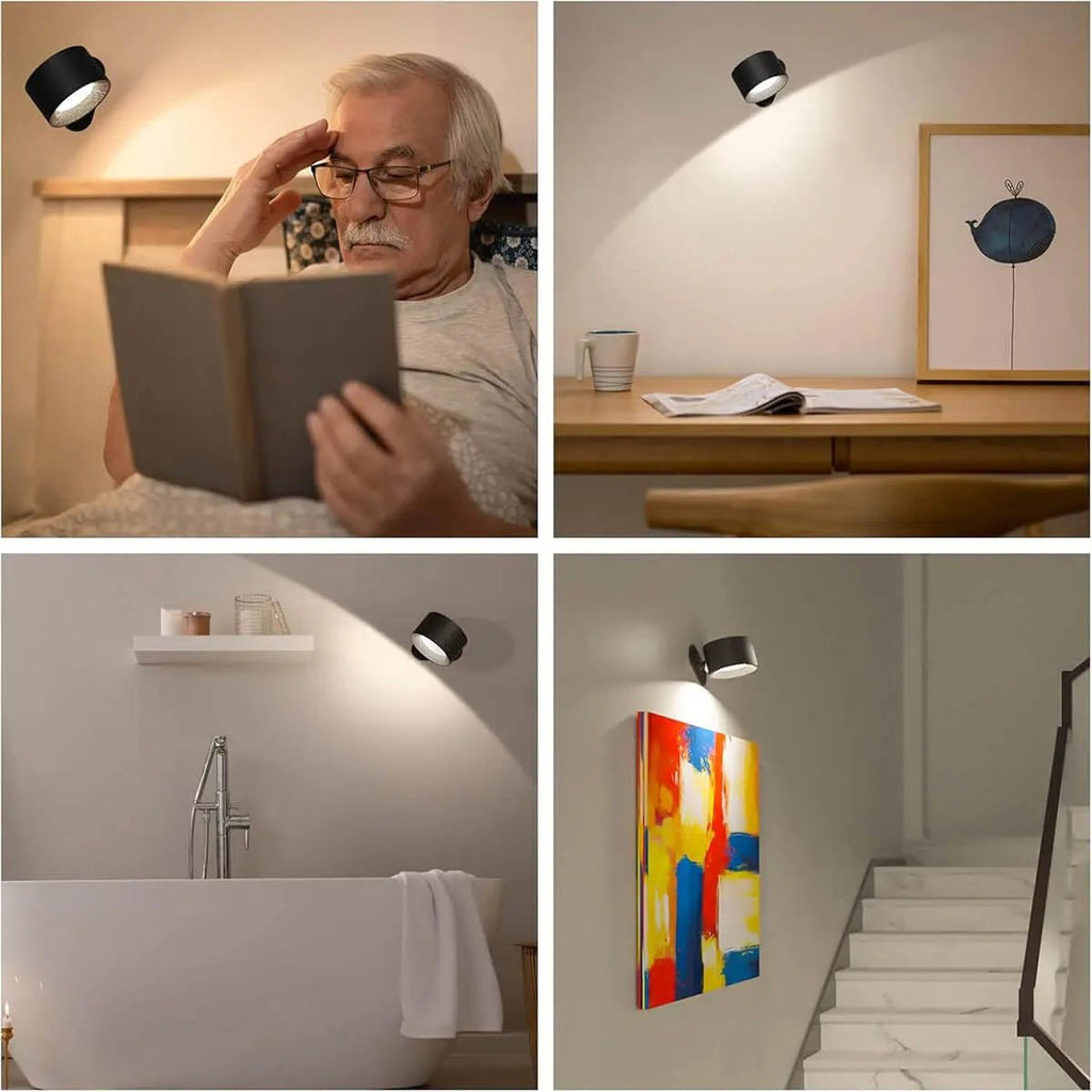 Aurora vegglampe med nordisk design, trådløs og oppladbar