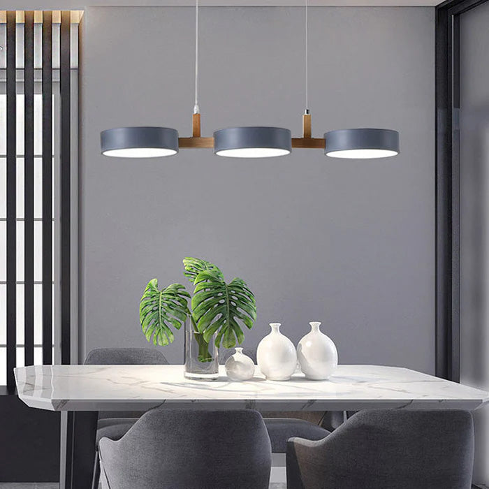 Nordic Multi-Light Flush Ceiling Light With Iron And Wood Accents