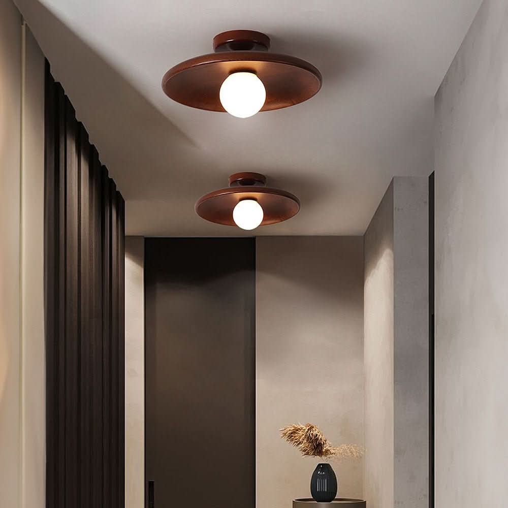 LumaNest Moderne Deckenlampe mit warmem Holzglanz für moderne Innenräume