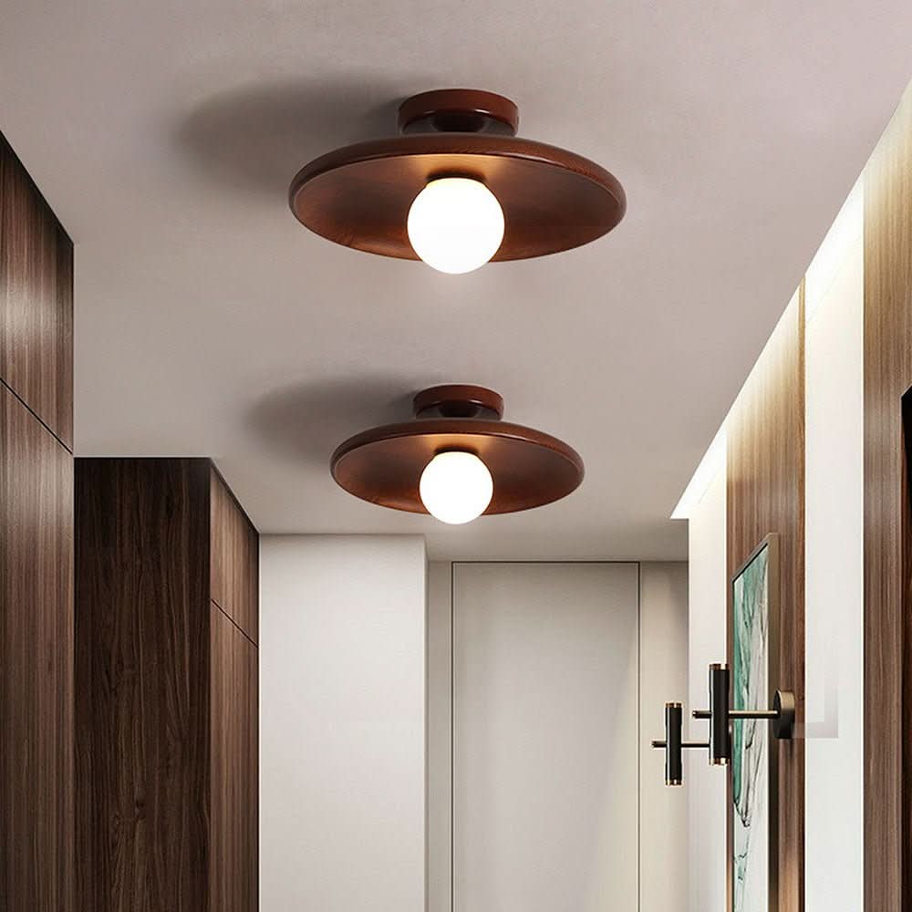 LumaNest Moderne Deckenlampe mit warmem Holzglanz für moderne Innenräume