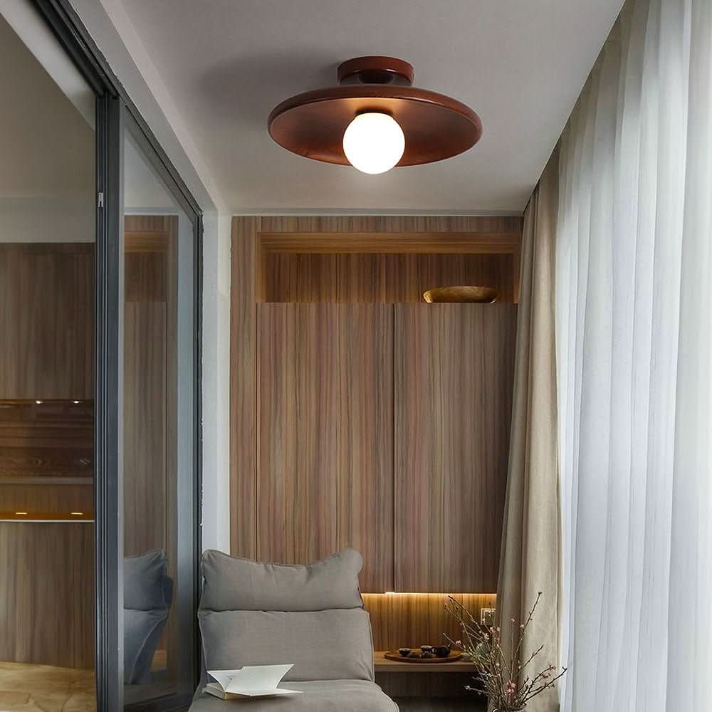LumaNest Moderne Deckenlampe mit warmem Holzglanz für moderne Innenräume