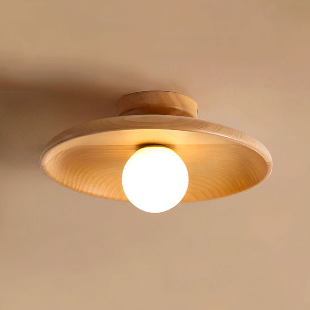 LumaNest Moderne Deckenlampe mit warmem Holzglanz für moderne Innenräume
