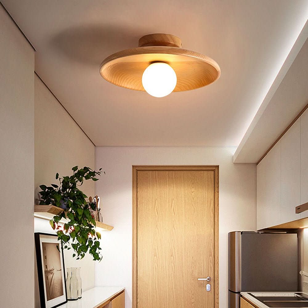 LumaNest Moderne Deckenlampe mit warmem Holzglanz für moderne Innenräume