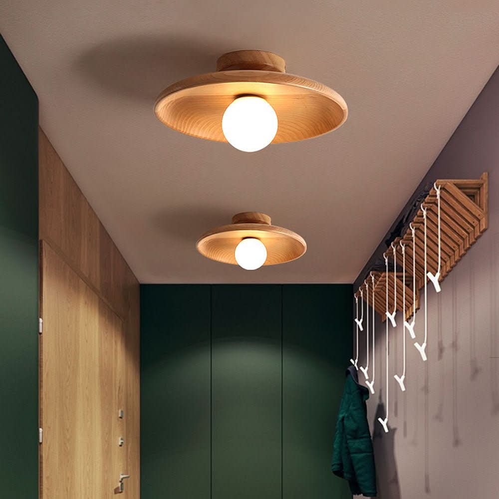 LumaNest Moderne Deckenlampe mit warmem Holzglanz für moderne Innenräume