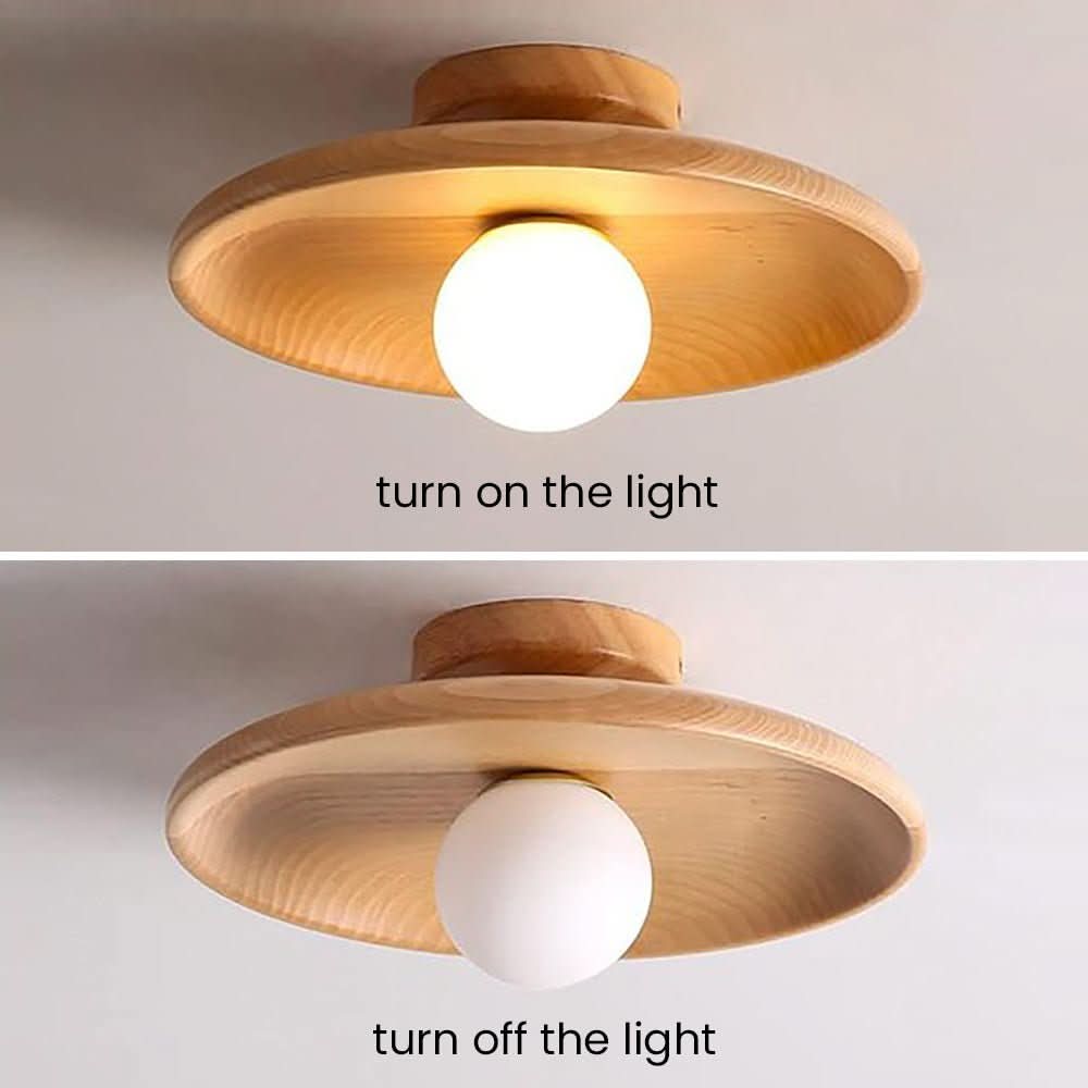 LumaNest Moderne Deckenlampe mit warmem Holzglanz für moderne Innenräume