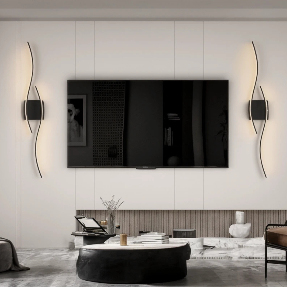 Norlux černá vnitřní nástěnná lampa s moderním designem