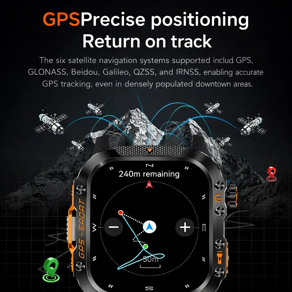 NovaForce X2 Pro Robuste GPS-Uhr mit über 100 Sportmodi und Multi-Satelliten-Navigation