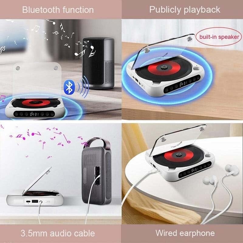 Přenosný CD přehrávač Noxord s Bluetooth a dlouhou výdrží baterie Ormexis