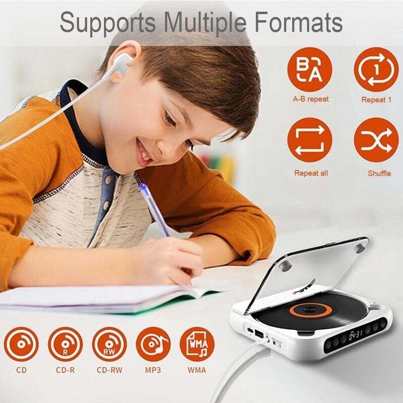Přenosný CD přehrávač Noxord s Bluetooth a dlouhou výdrží baterie Ormexis