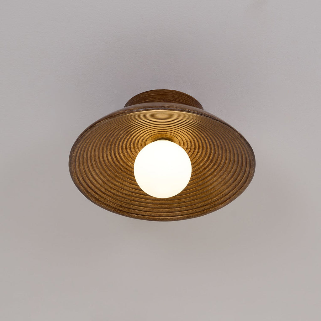 Circular Wooden Flush Mount Light | Ormexis