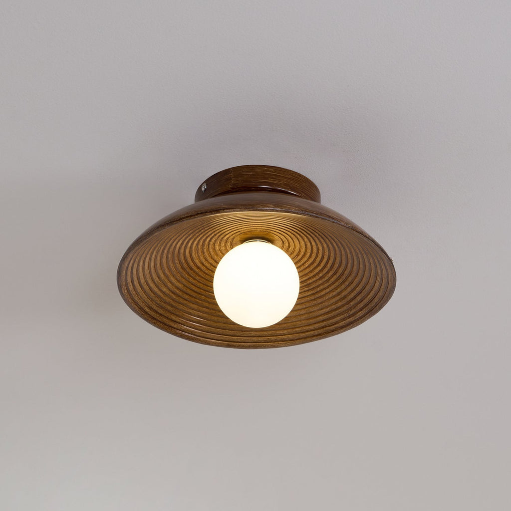Circular Wooden Flush Mount Light | Ormexis