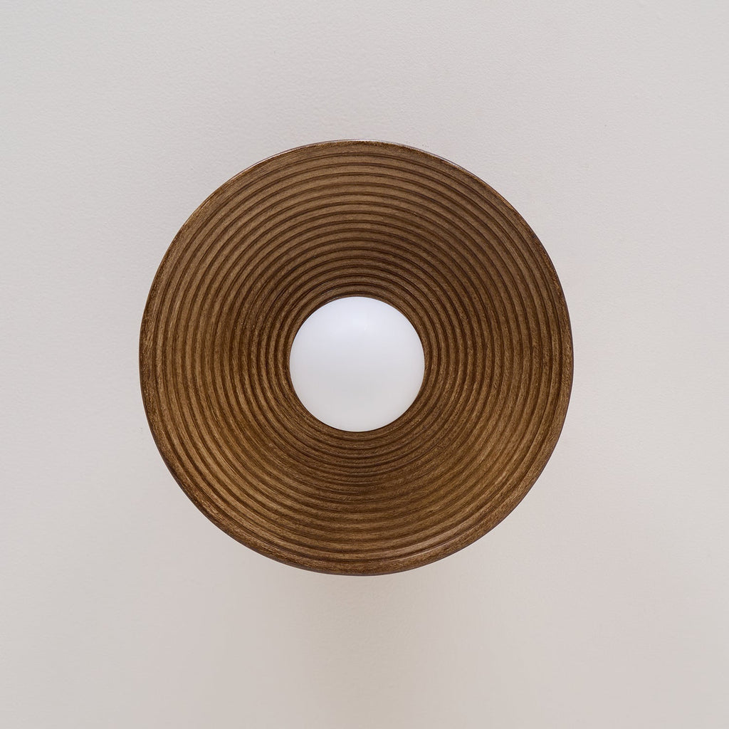 Circular Wooden Flush Mount Light | Ormexis