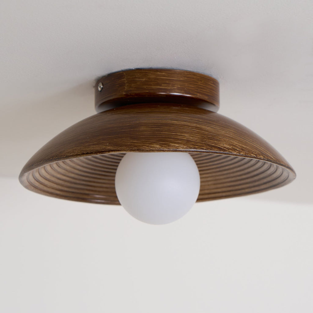 Circular Wooden Flush Mount Light | Ormexis