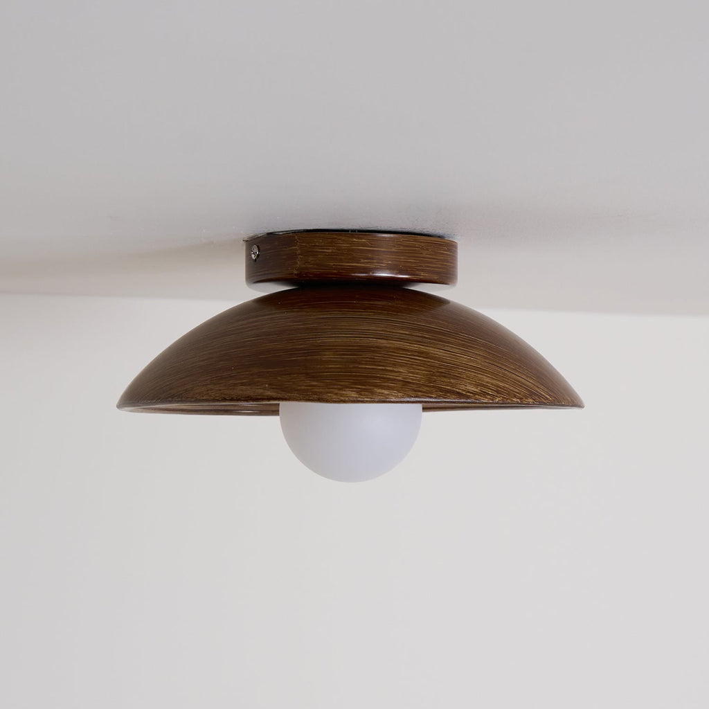 Circular Wooden Flush Mount Light | Ormexis