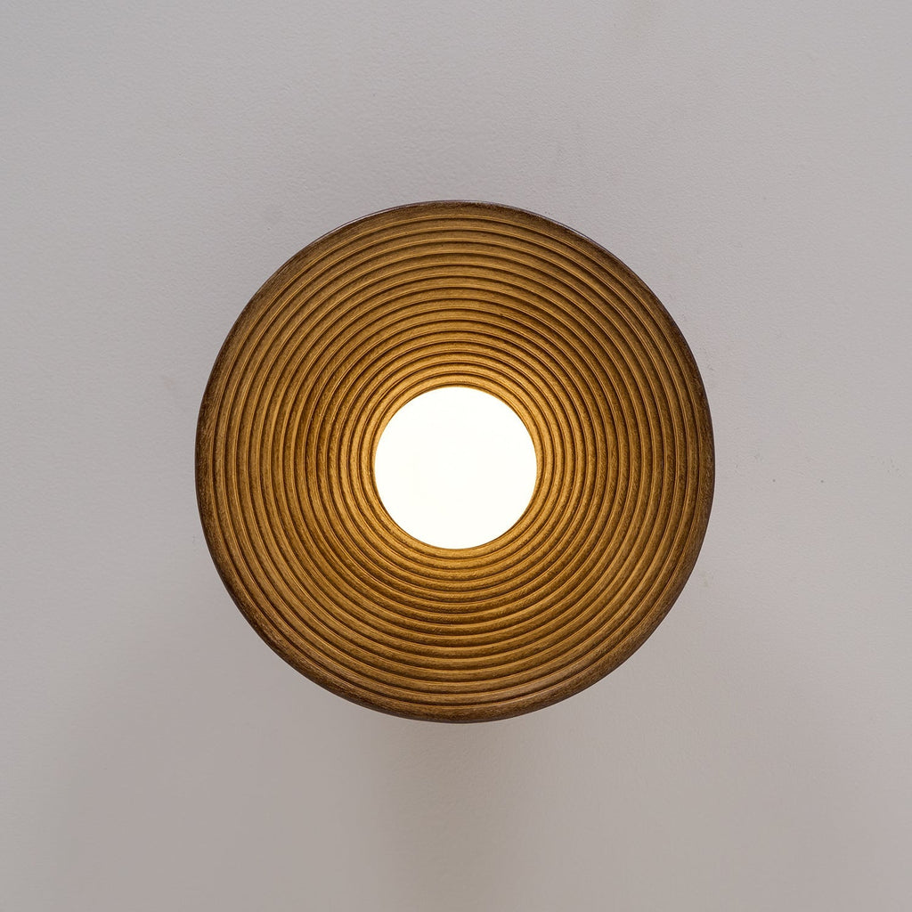 Circular Wooden Flush Mount Light | Ormexis
