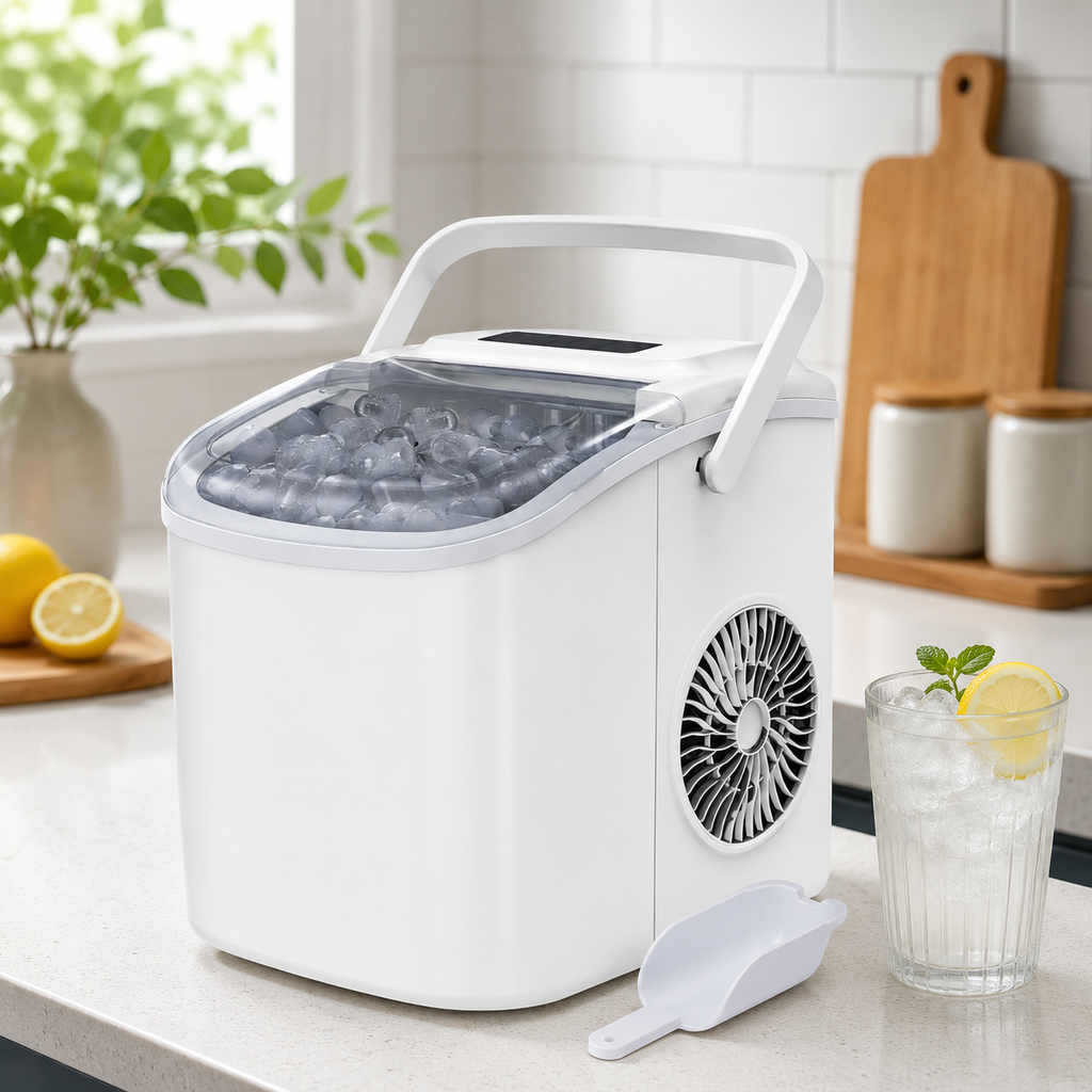 Nugget Ice Maker For Home Or Office Use Compact Ice Machine With Self Cleaning