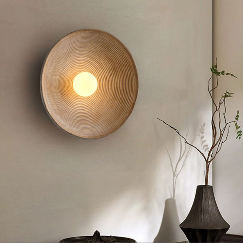 Japandi Textured Disc Wall Light | Ormexis