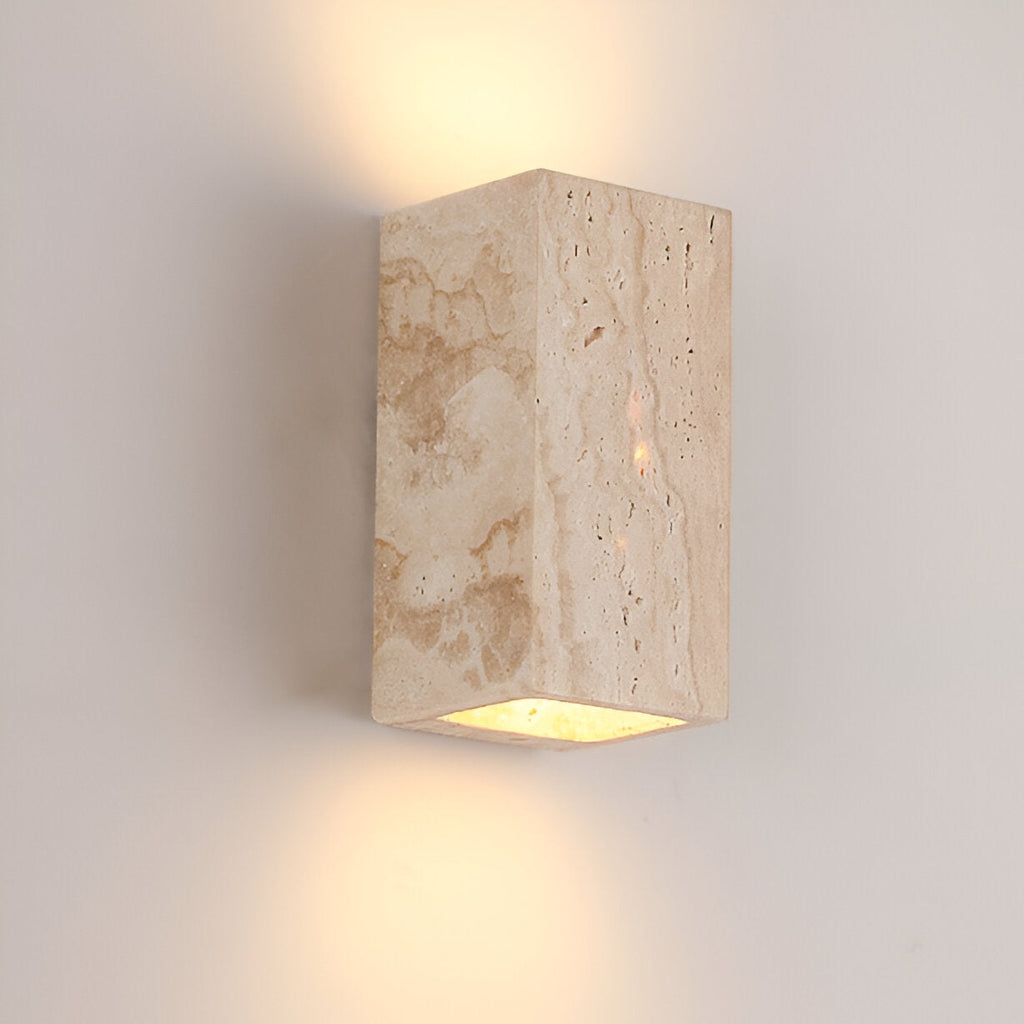 Travertine Cube Wall Sconce | Ormexis