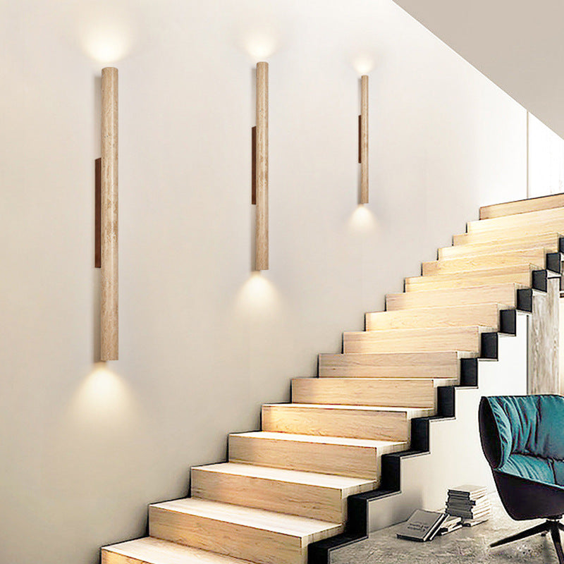 Travertine Cylinder Wall Sconce | Ormexis