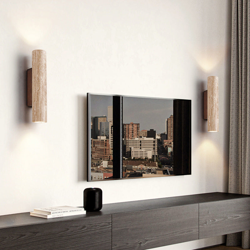 Travertine Cylinder Wall Sconce | Ormexis