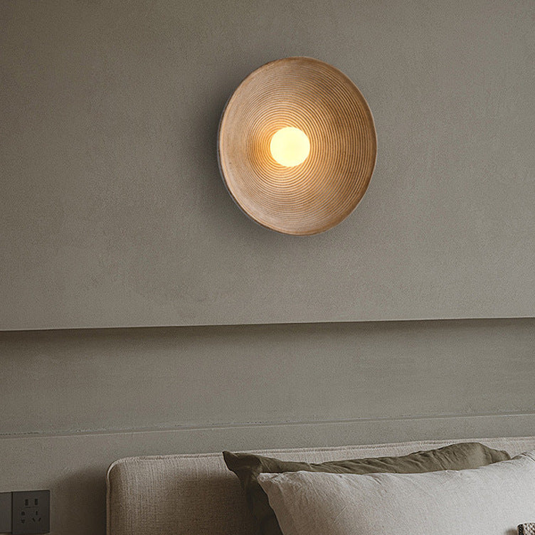 Japandi Textured Disc Wall Light | Ormexis