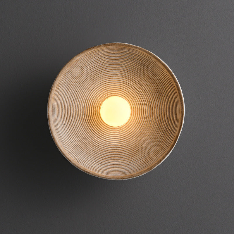 Japandi Textured Disc Wall Light | Ormexis