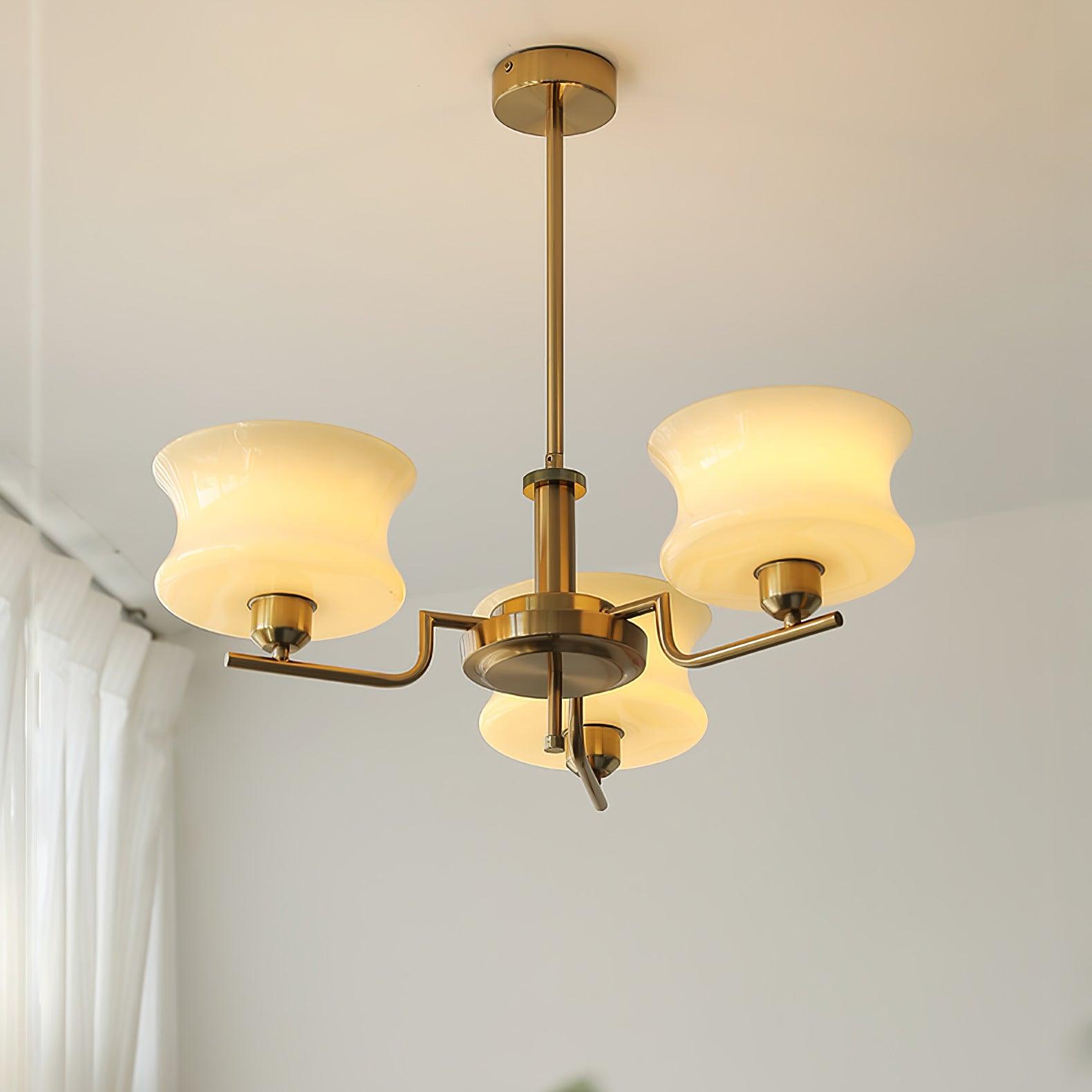 Vintage Gold Glass Ceiling Chandelier Light Fixture | Ormexis