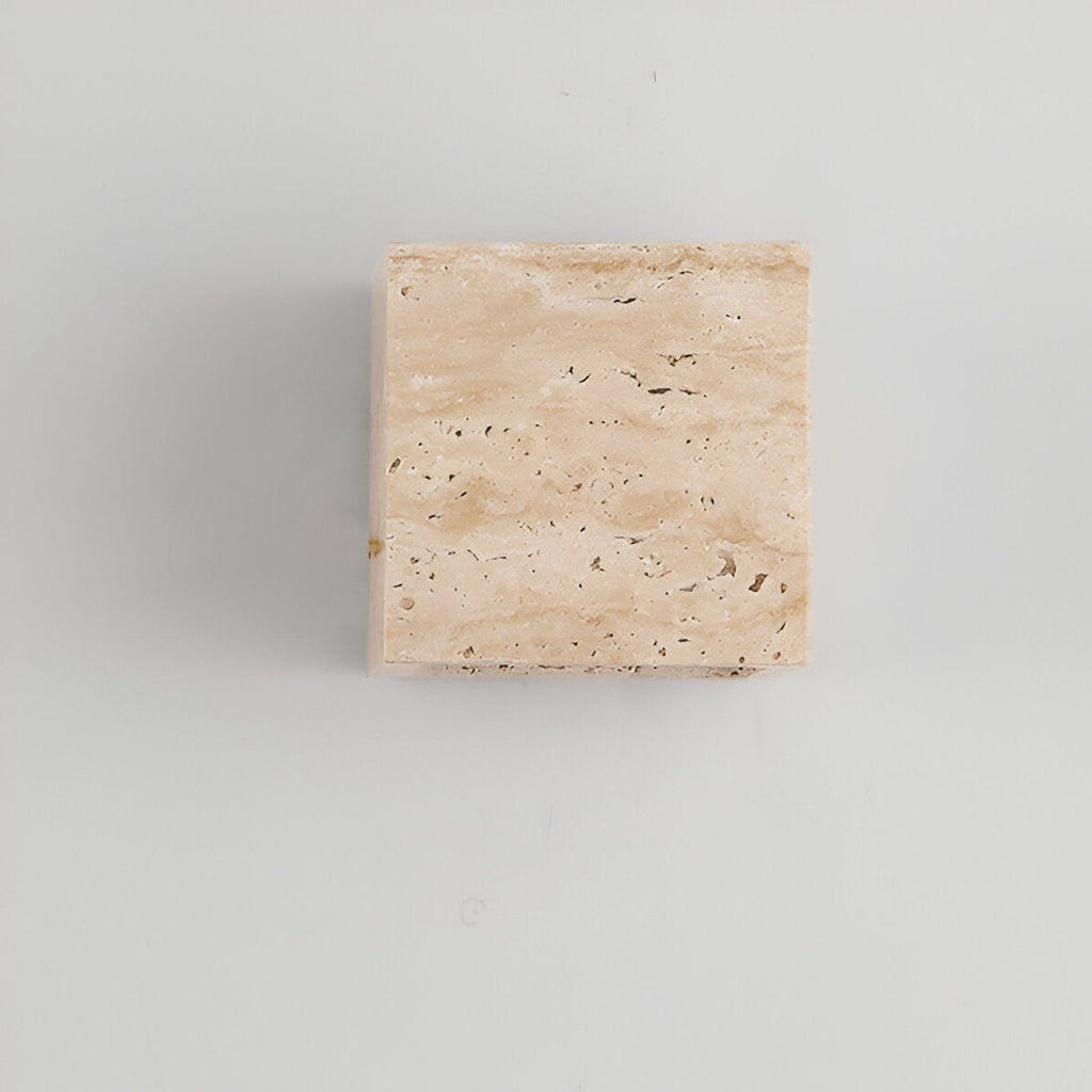 Travertine Cube Wall Sconce | Ormexis