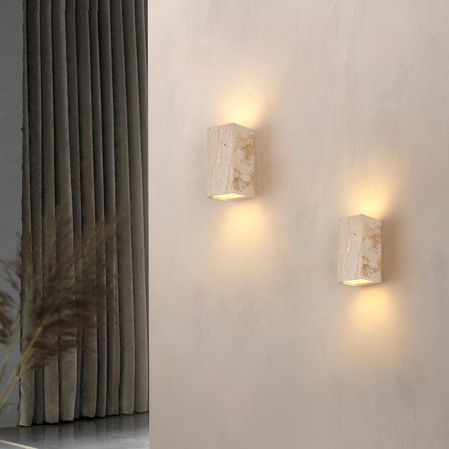 Travertine Cube Wall Sconce | Ormexis