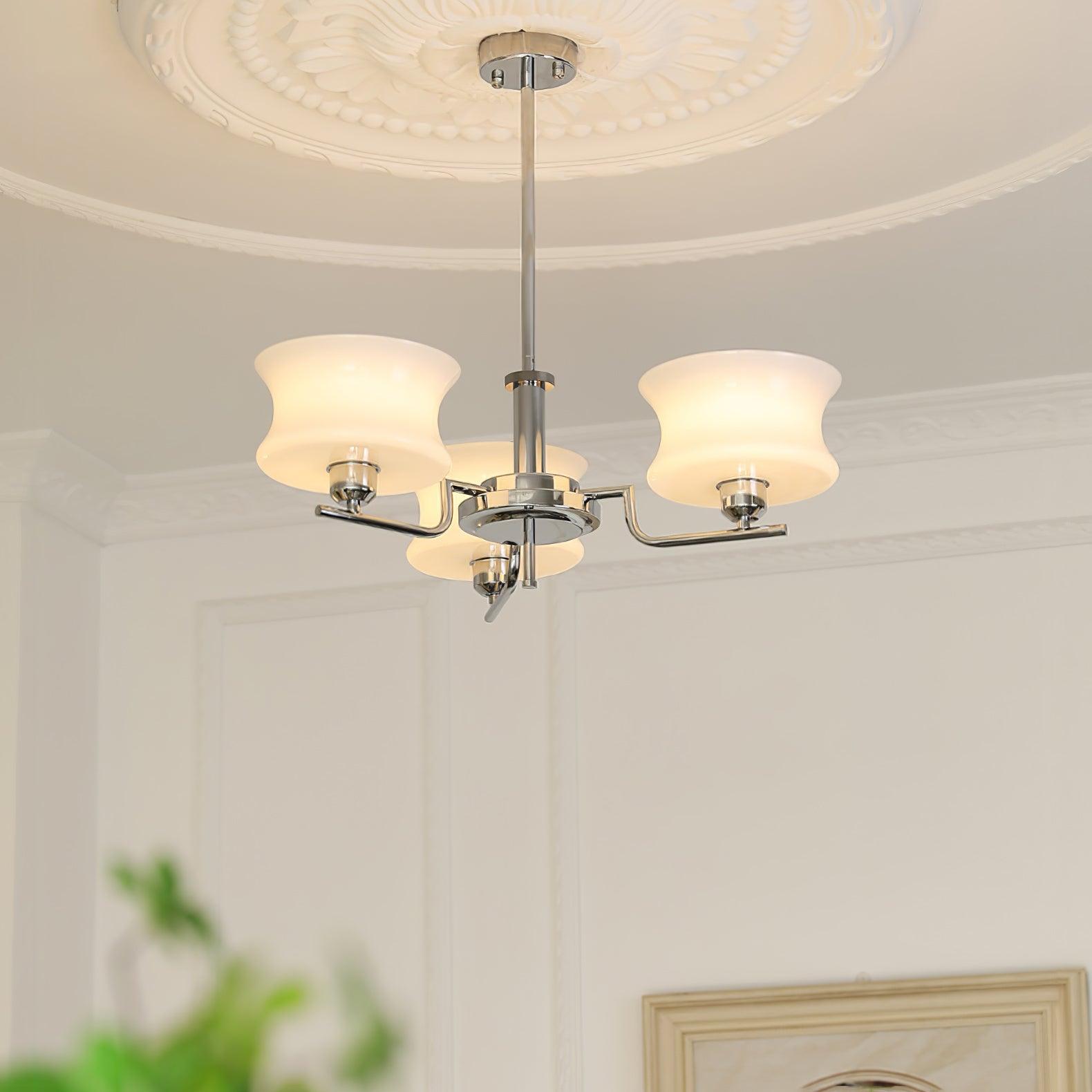Vintage Gold Glass Ceiling Chandelier Light Fixture | Ormexis