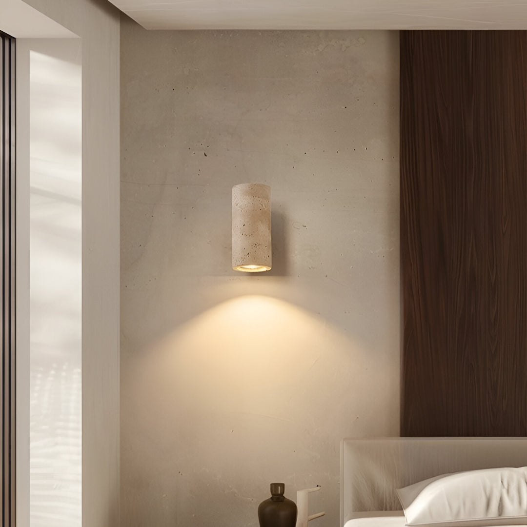 Travertine Cylinder Wall Sconce | Ormexis