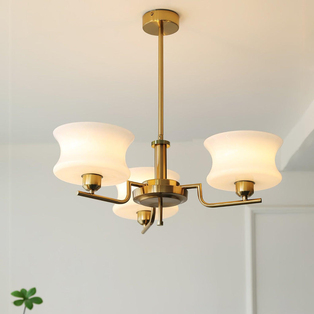 Vintage Gold Glass Ceiling Chandelier Light Fixture | Ormexis