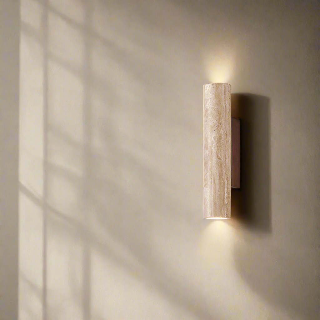 Travertine Cylinder Wall Sconce | Ormexis