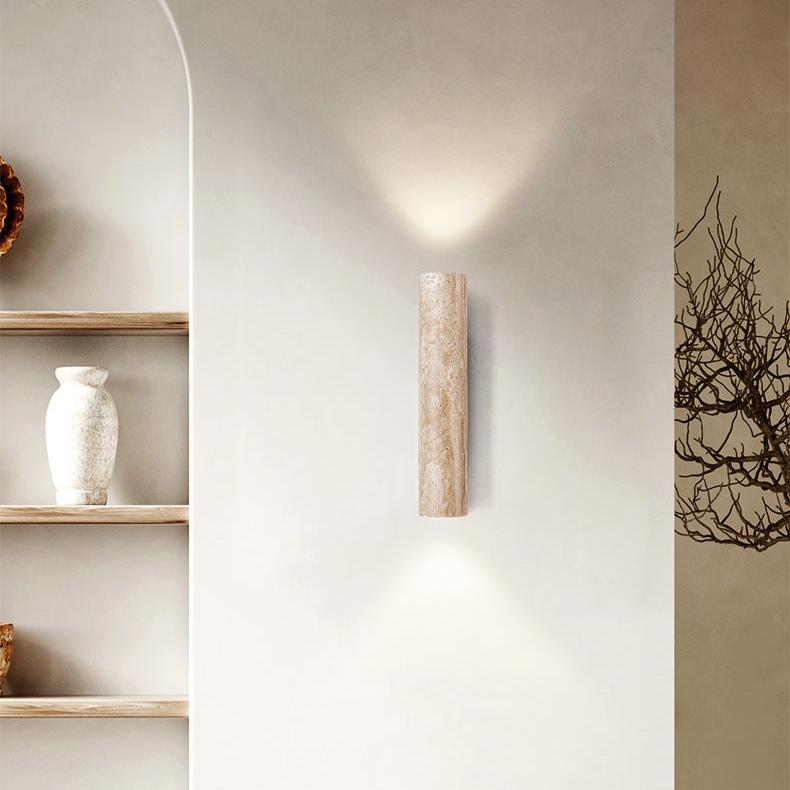 Travertine Cylinder Wall Sconce | Ormexis