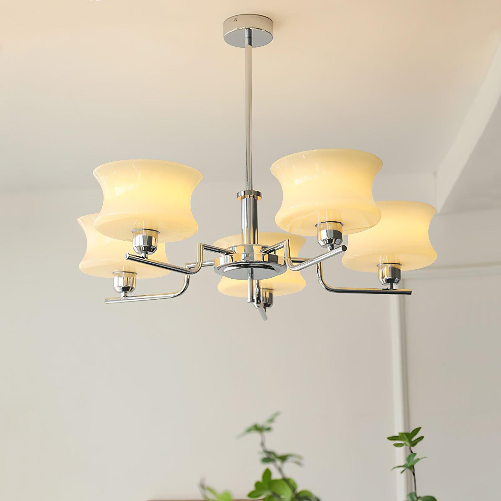 Vintage Gold Glass Ceiling Chandelier Light Fixture | Ormexis