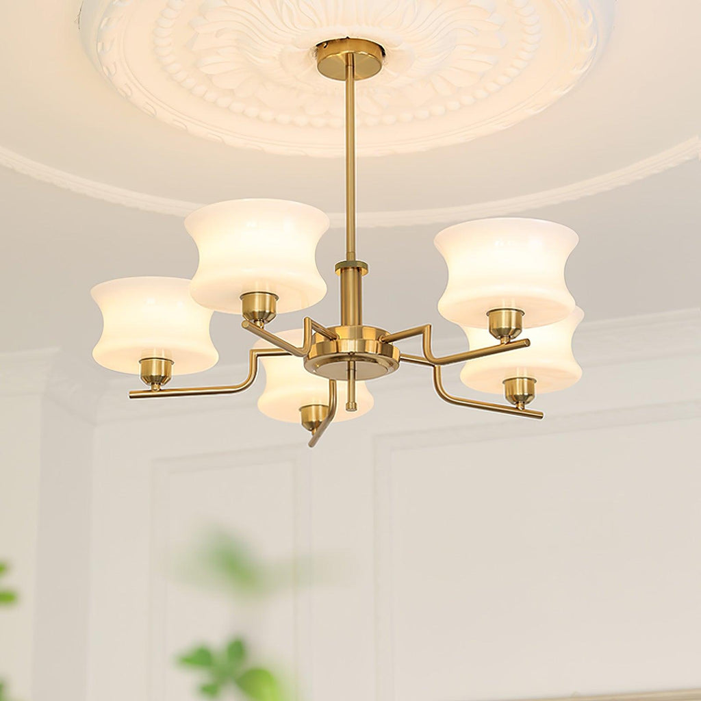 Vintage Gold Glass Ceiling Chandelier Light Fixture | Ormexis