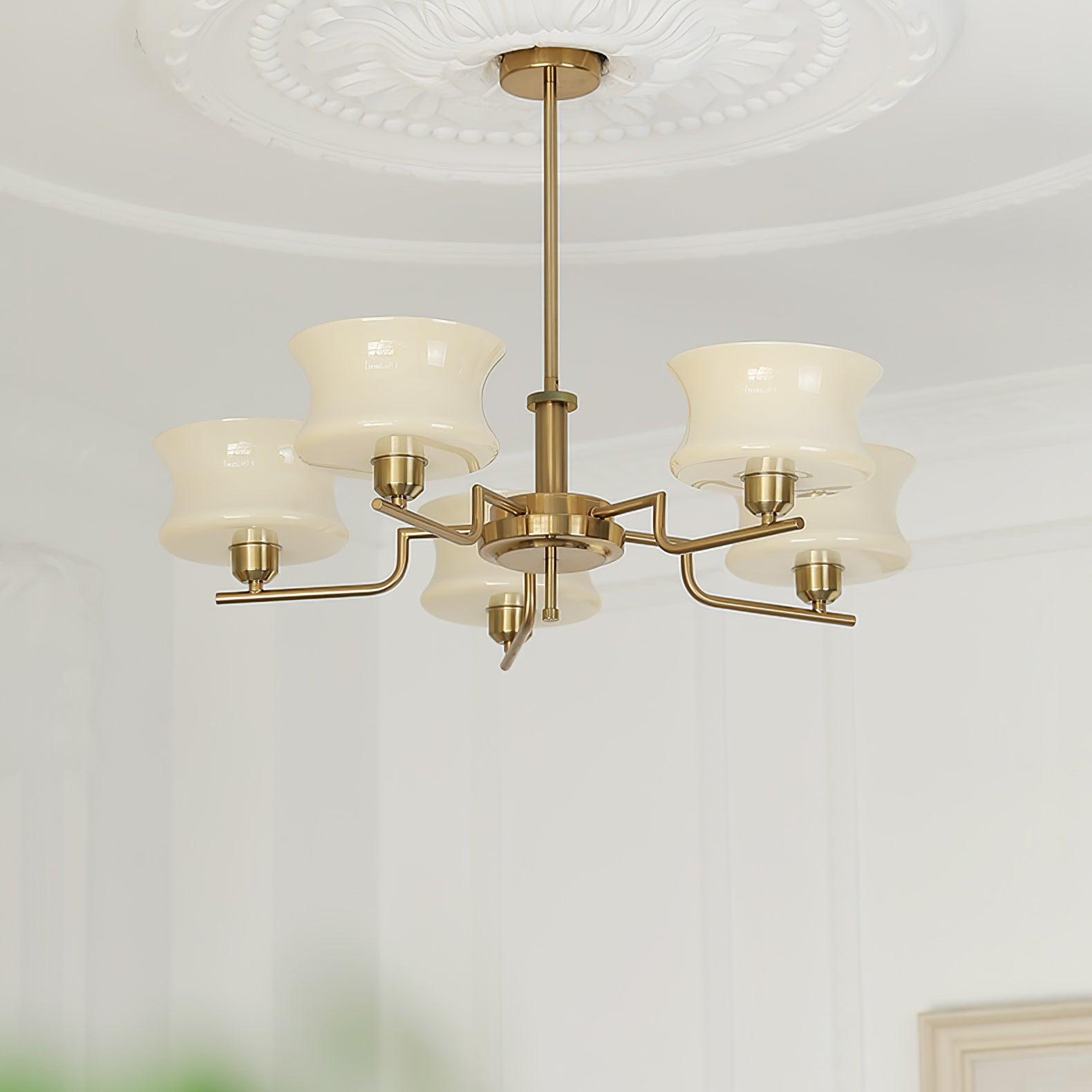 Vintage Gold Glass Ceiling Chandelier Light Fixture | Ormexis